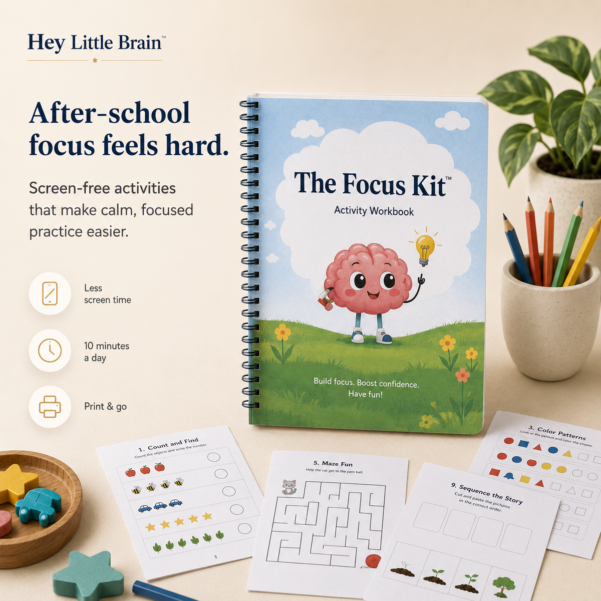 The Focus Kit™ - 100+ Printable Activities That Turn "I Can't" Into Focus