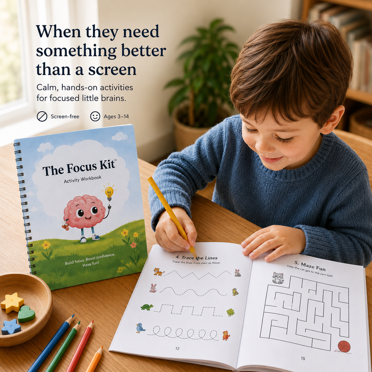 The Focus Kit™ - 100+ Printable Activities That Turn "I Can't" Into Focus